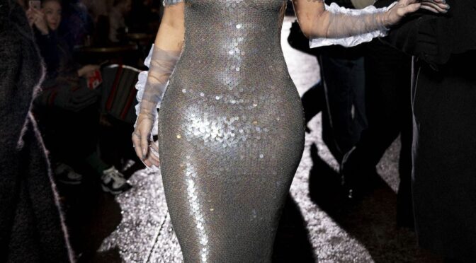 Kylie Jenner Stuns in a Silver Dress at the Paris Fashion Week (116 Photos)