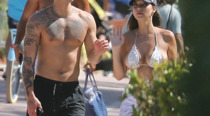 Mikaela Testa & Ryan Garcia Enjoy a Romantic Walk in Miami (28 Photos)