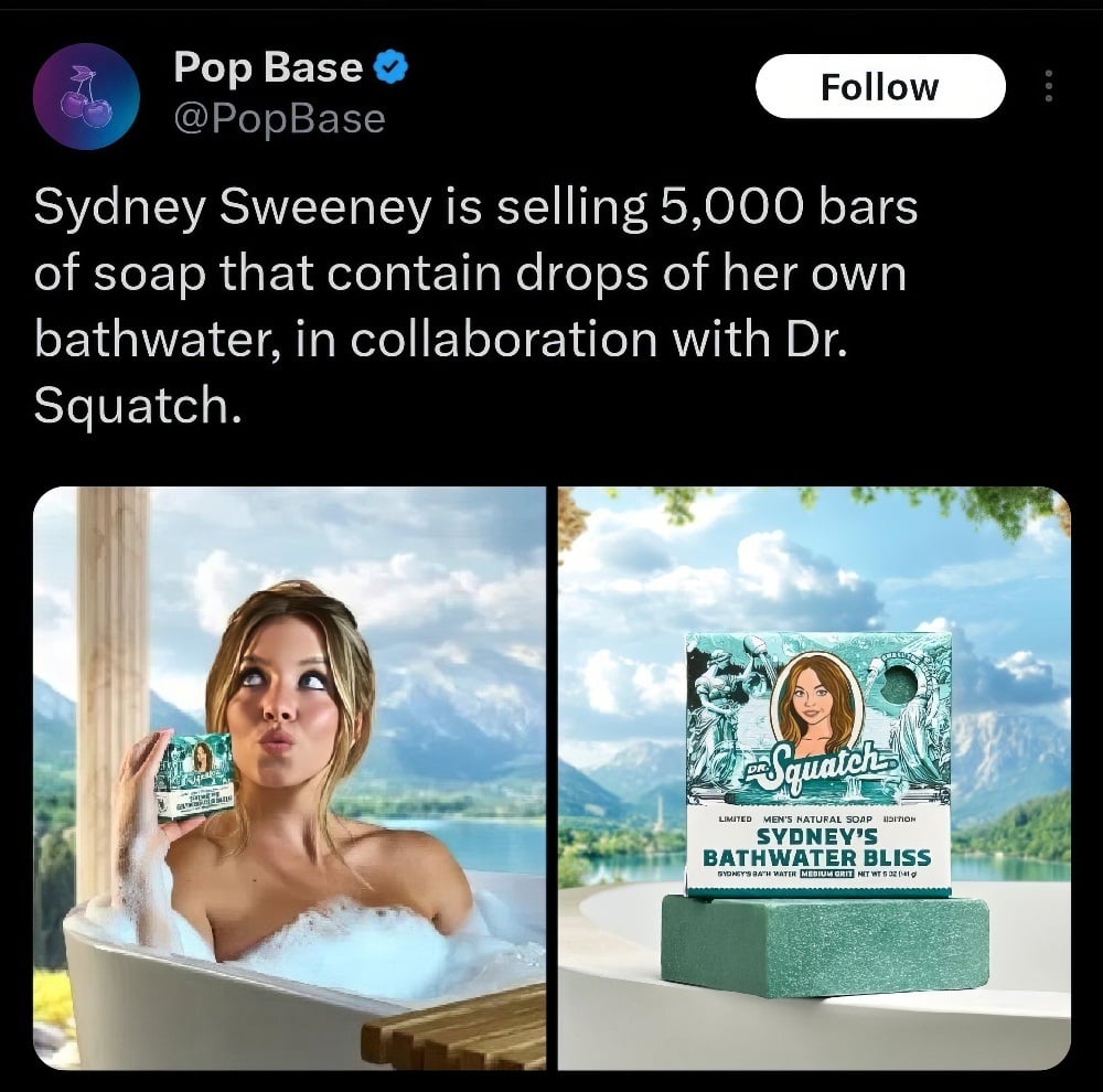 Sydney Sweeney bathwater