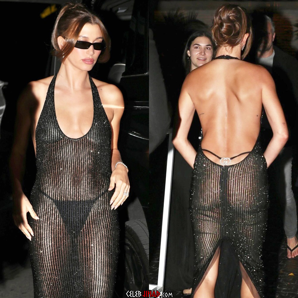 Hailey Bieber see through