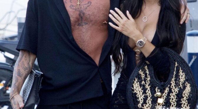 Yazmin Oukhellou Stuns in a Lace Look While Pictured Getting Close to a Mystery Male Friend in Marbella (52 Photos)